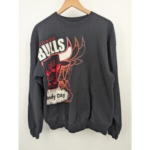 Vintage Hanes Chicago Bulls Windy City Black Sweatshirt Sweater Pullover Size L